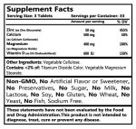 Genesisvit Pharma - Calcium Magnesium Zinc - Supplement Facts